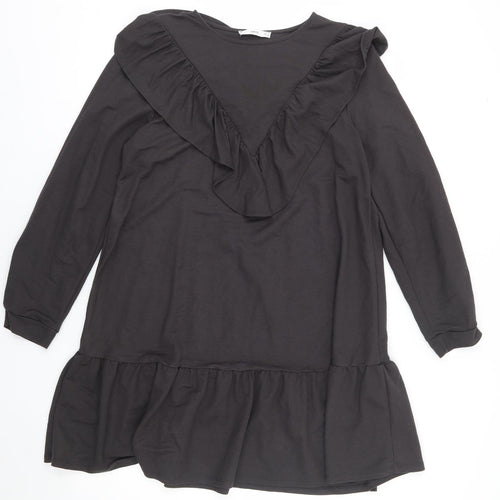 Mango Womens Grey  Viscose A-Line  Size 8  Round Neck Pullover