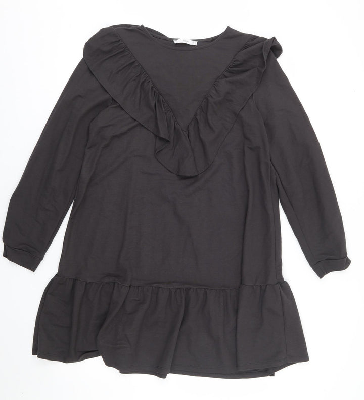 Mango Womens Grey  Viscose A-Line  Size 8  Round Neck Pullover