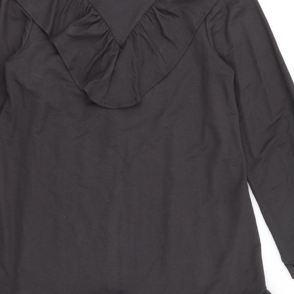 Mango Womens Grey  Viscose A-Line  Size 8  Round Neck Pullover