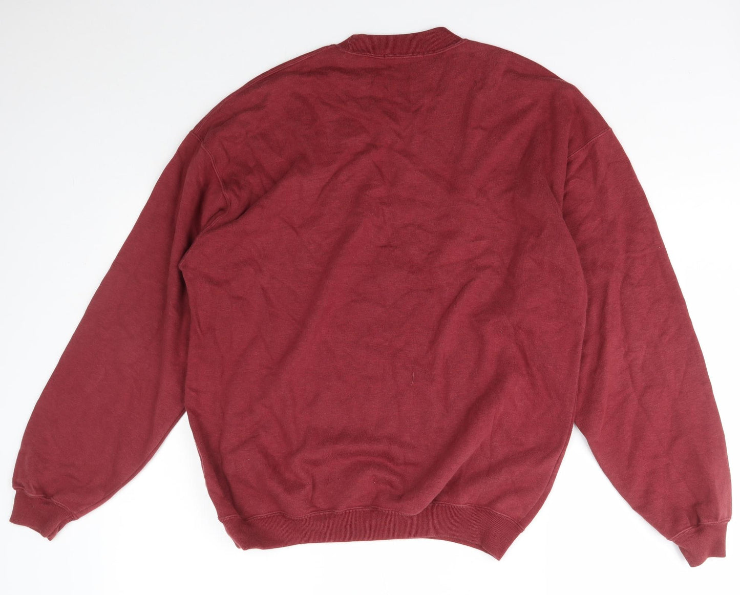 Marks and Spencer Womens Red Mock Neck  Cotton Pullover Jumper Size S