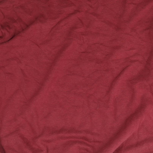 Marks and Spencer Womens Red Mock Neck  Cotton Pullover Jumper Size S