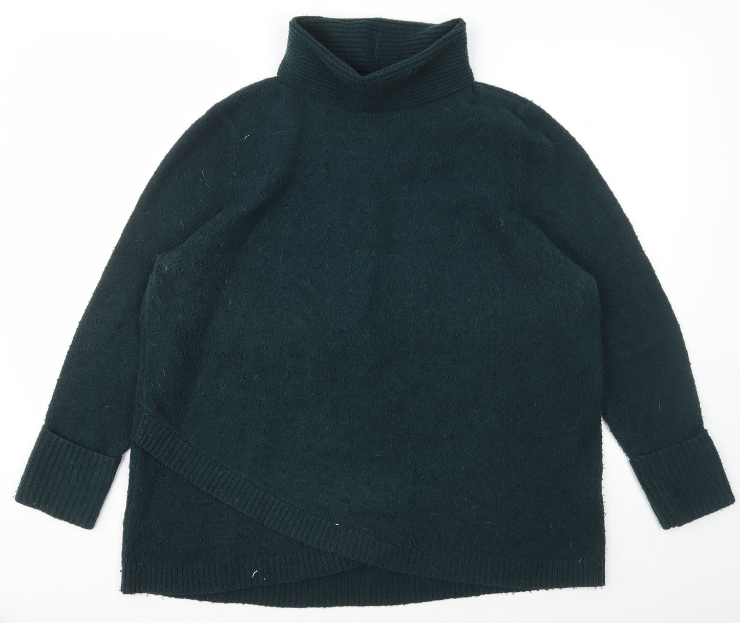 Walis Womens Green Roll Neck  Acrylic Pullover Jumper Size L