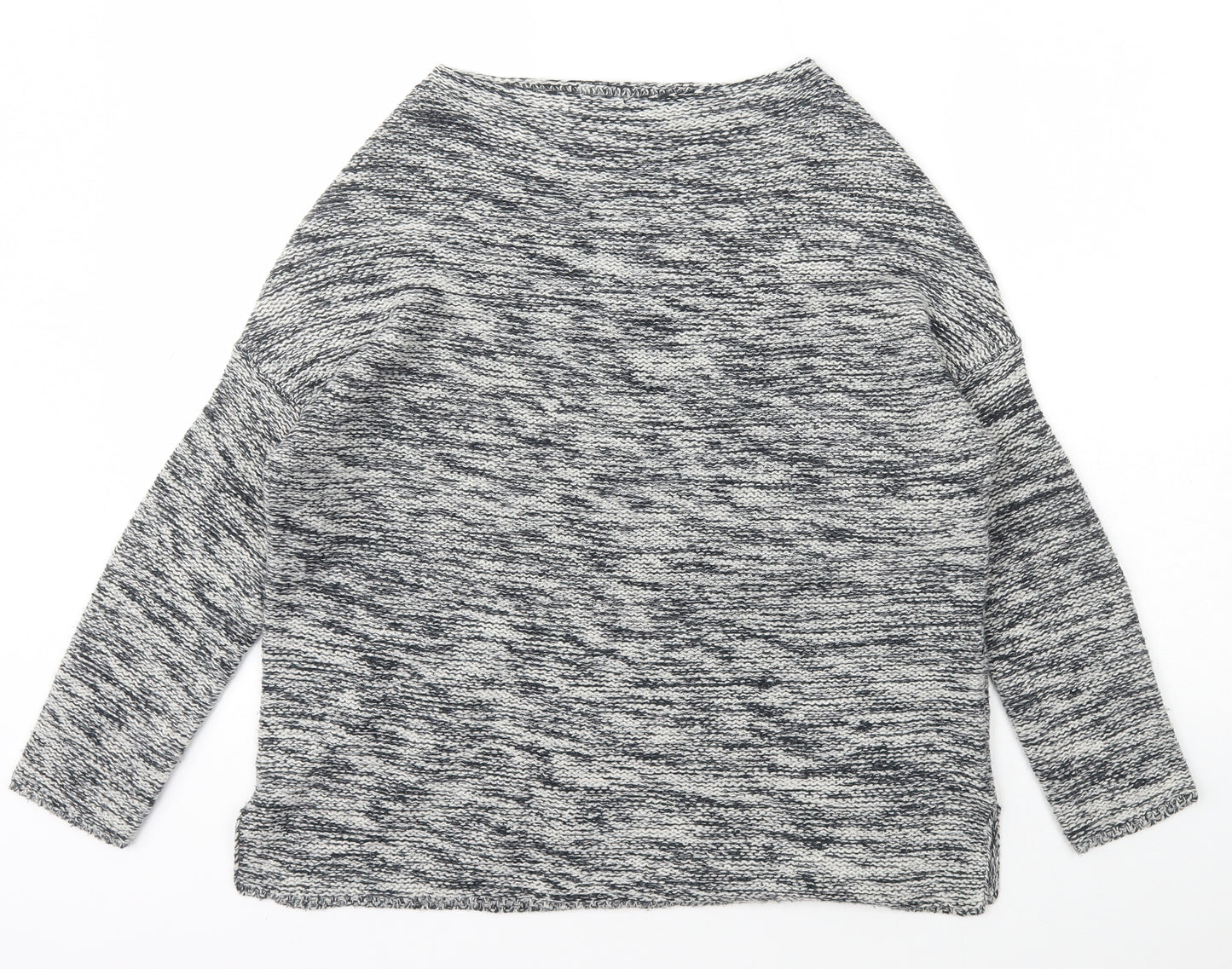 Atmosphere Womens Grey Boat Neck Striped Acrylic Pullover Jumper Size 10