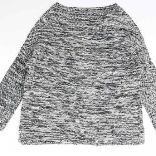 Atmosphere Womens Grey Boat Neck Striped Acrylic Pullover Jumper Size 10