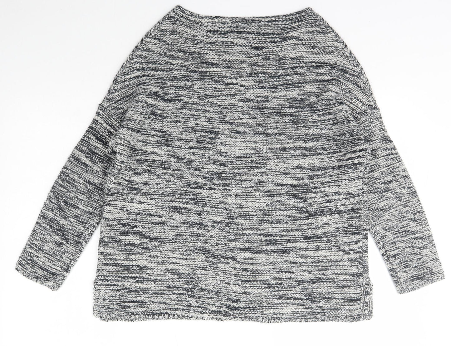 Atmosphere Womens Grey Boat Neck Striped Acrylic Pullover Jumper Size 10