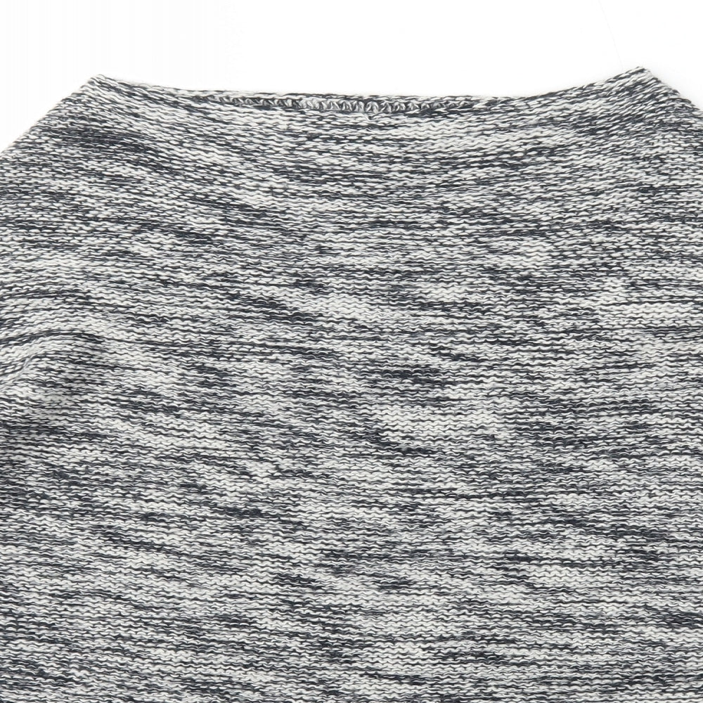 Atmosphere Womens Grey Boat Neck Striped Acrylic Pullover Jumper Size 10