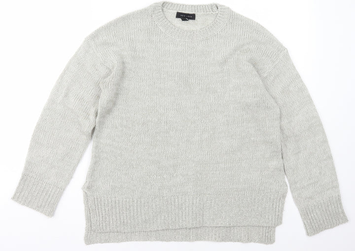 New Look Womens Grey Crew Neck  Acrylic Pullover Jumper Size S
