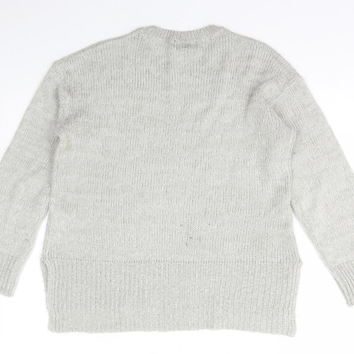 New Look Womens Grey Crew Neck  Acrylic Pullover Jumper Size S