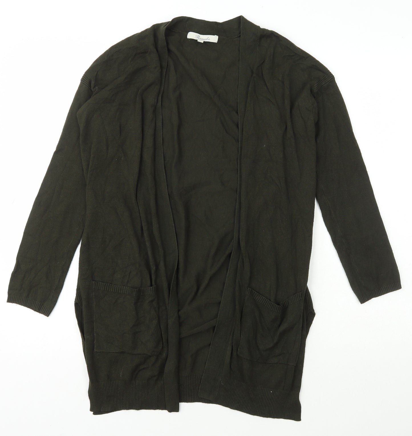 Peacocks Womens Green Collared  Viscose Cardigan Jumper Size 8