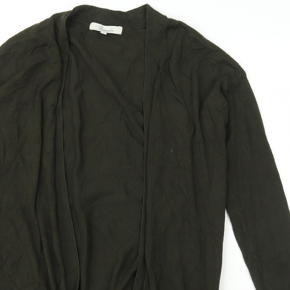 Peacocks Womens Green Collared  Viscose Cardigan Jumper Size 8