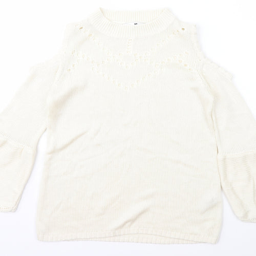 Very Womens Ivory Scoop Neck  Acrylic Pullover Jumper Size 10