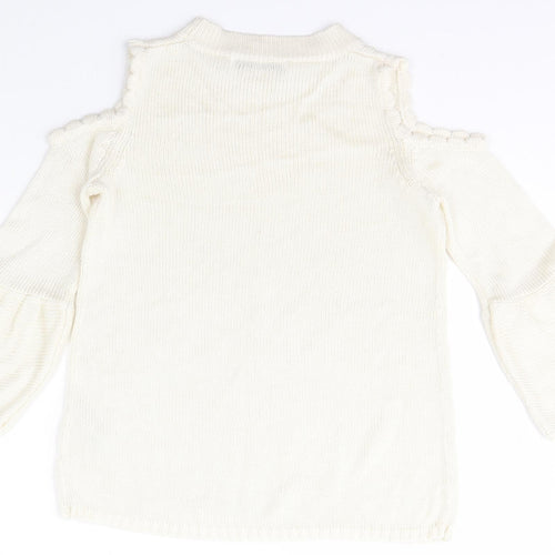 Very Womens Ivory Scoop Neck  Acrylic Pullover Jumper Size 10