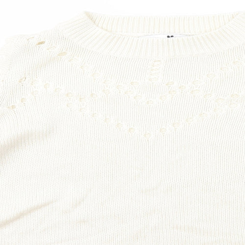 Very Womens Ivory Scoop Neck  Acrylic Pullover Jumper Size 10