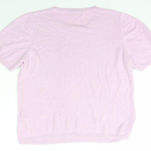 Marks and Spencer Womens Pink Scoop Neck  Acrylic Pullover Jumper Size 16
