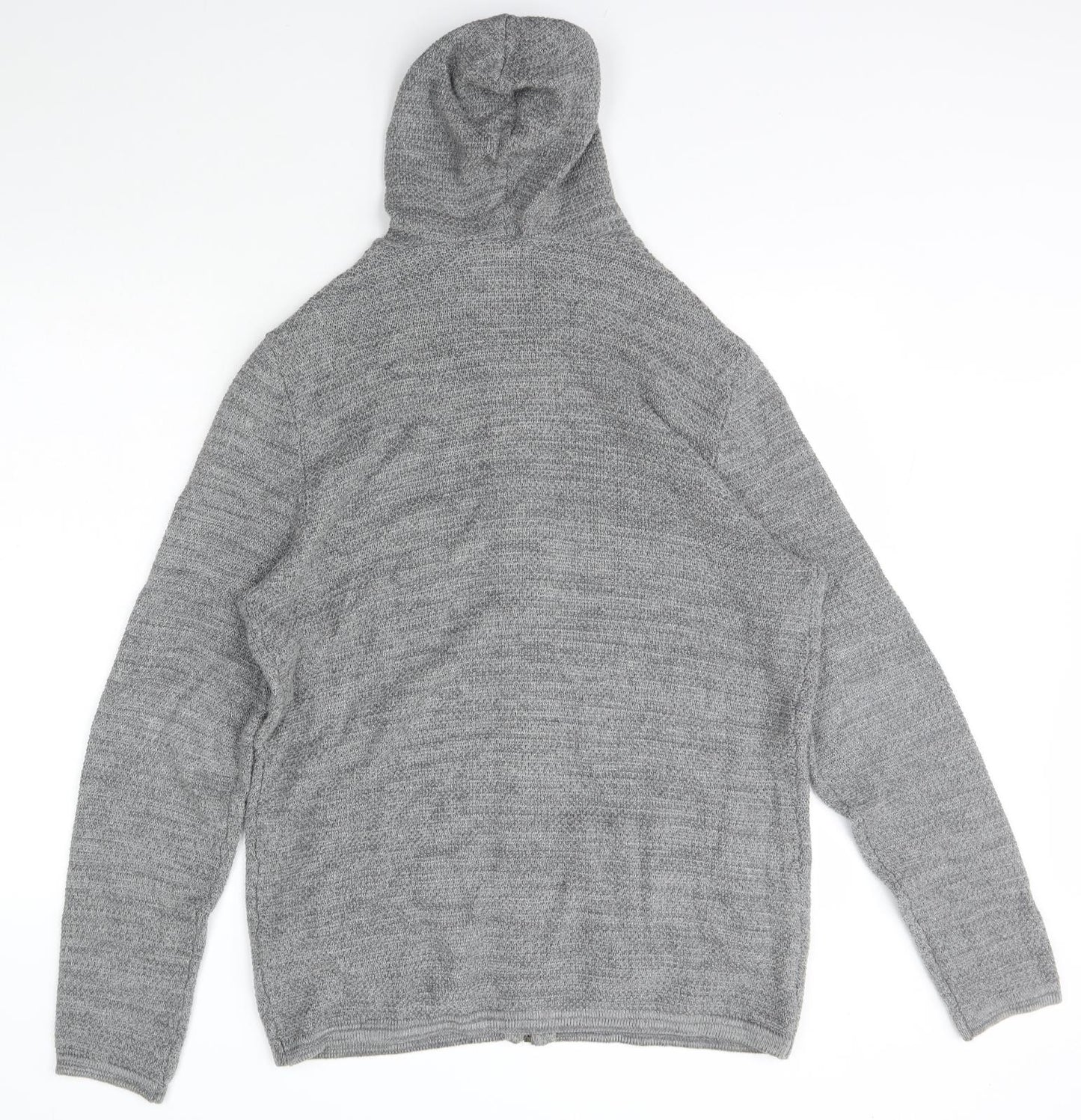 George Mens Grey  Cotton Full Zip Hoodie Size M