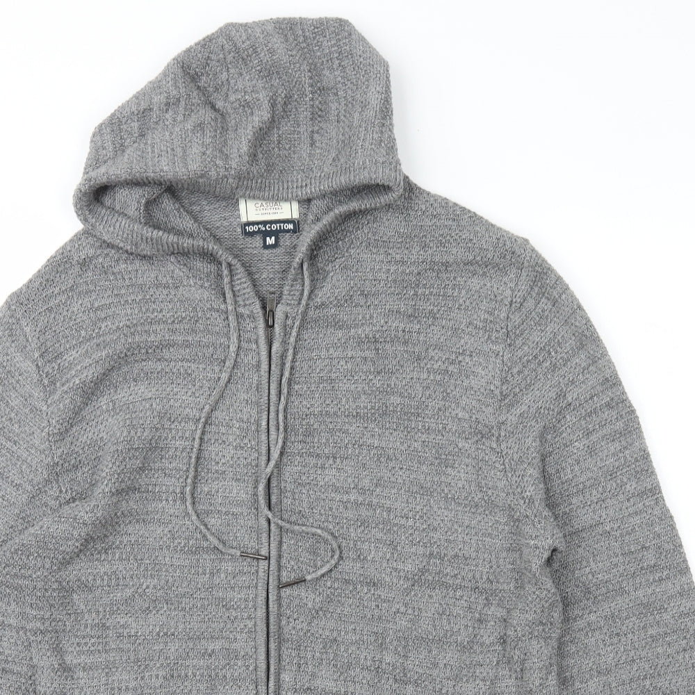 George Mens Grey  Cotton Full Zip Hoodie Size M
