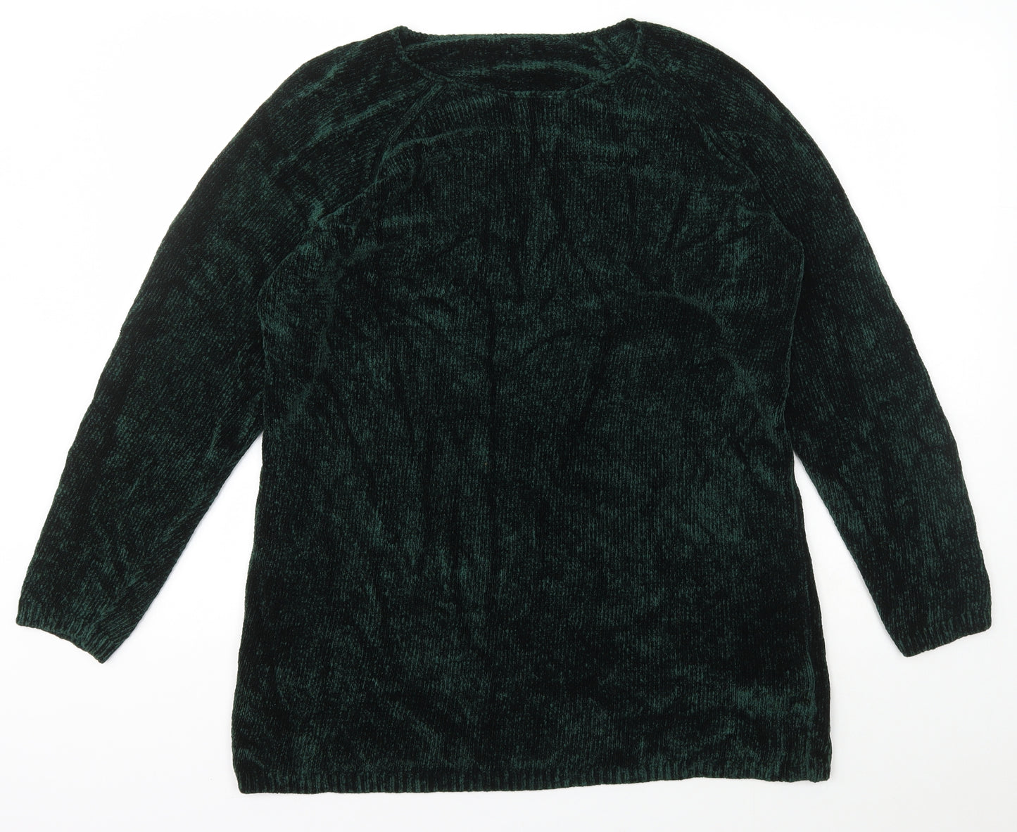 Marks and Spencer Womens Green Scoop Neck  Viscose Pullover Jumper Size 16