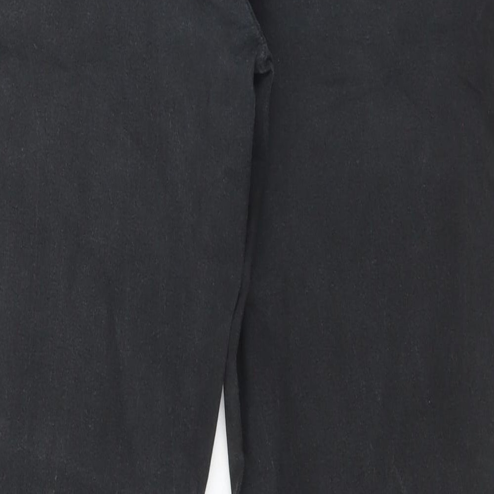 Marks and Spencer Mens Grey  Cotton Tapered Jeans Size 34 L30 in Slim Zip