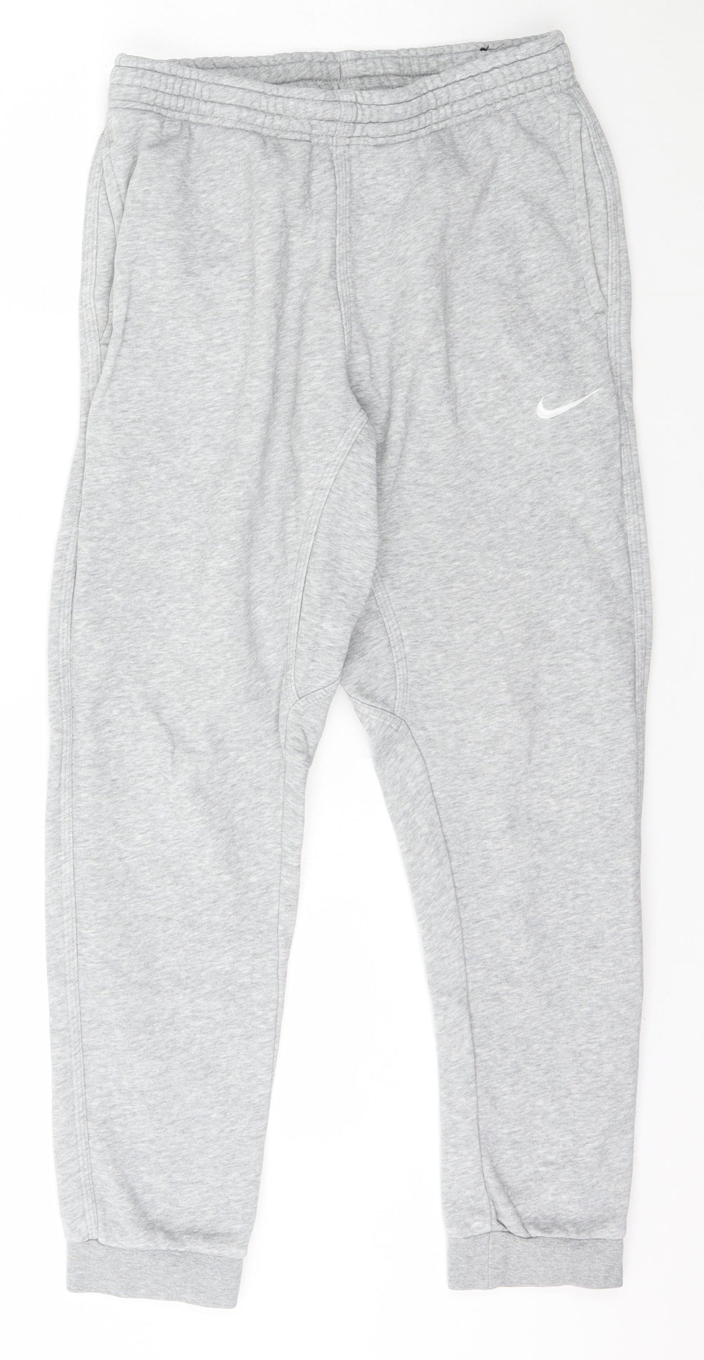 Nike Mens Grey  Cotton Jogger Trousers Size M L26 in Regular Drawstring