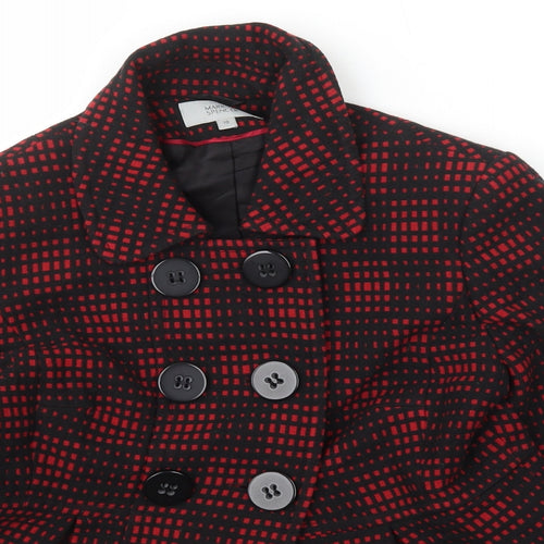 Marks and Spencer Womens Red Check  Jacket  Size 10  Button