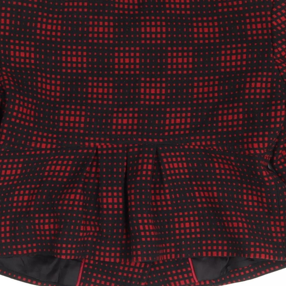 Marks and Spencer Womens Red Check  Jacket  Size 10  Button