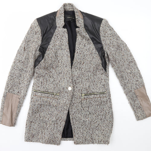 River Island Womens Brown Herringbone  Jacket  Size 10  Button
