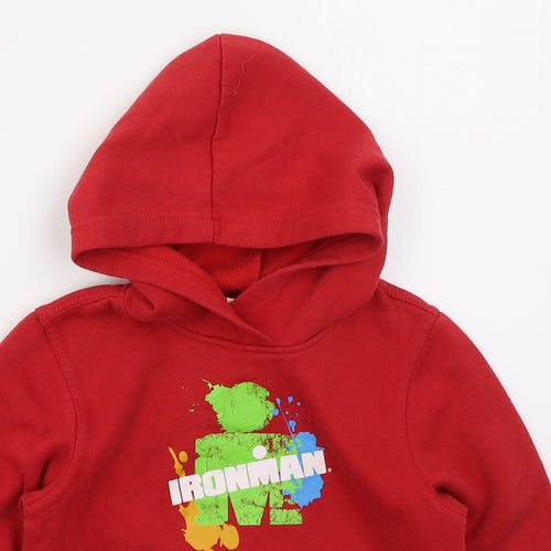Clique Boys Red  Cotton Pullover Hoodie Size 6-7 Years  Pullover - Ironman