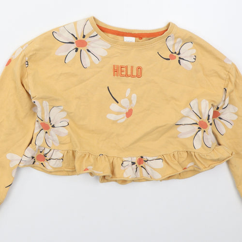NEXT Girls Orange Floral Cotton Pullover Sweatshirt Size 10 Years  Pullover - Hello