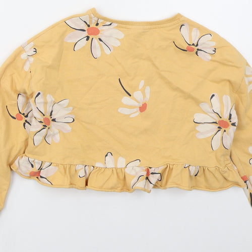 NEXT Girls Orange Floral Cotton Pullover Sweatshirt Size 10 Years  Pullover - Hello