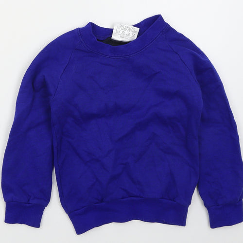 Tru Form Boys Blue  Acrylic Pullover Sweatshirt Size 3-4 Years  Pullover