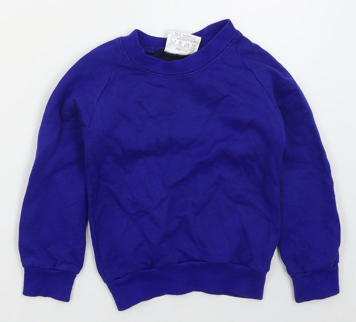Tru Form Boys Blue  Acrylic Pullover Sweatshirt Size 3-4 Years  Pullover