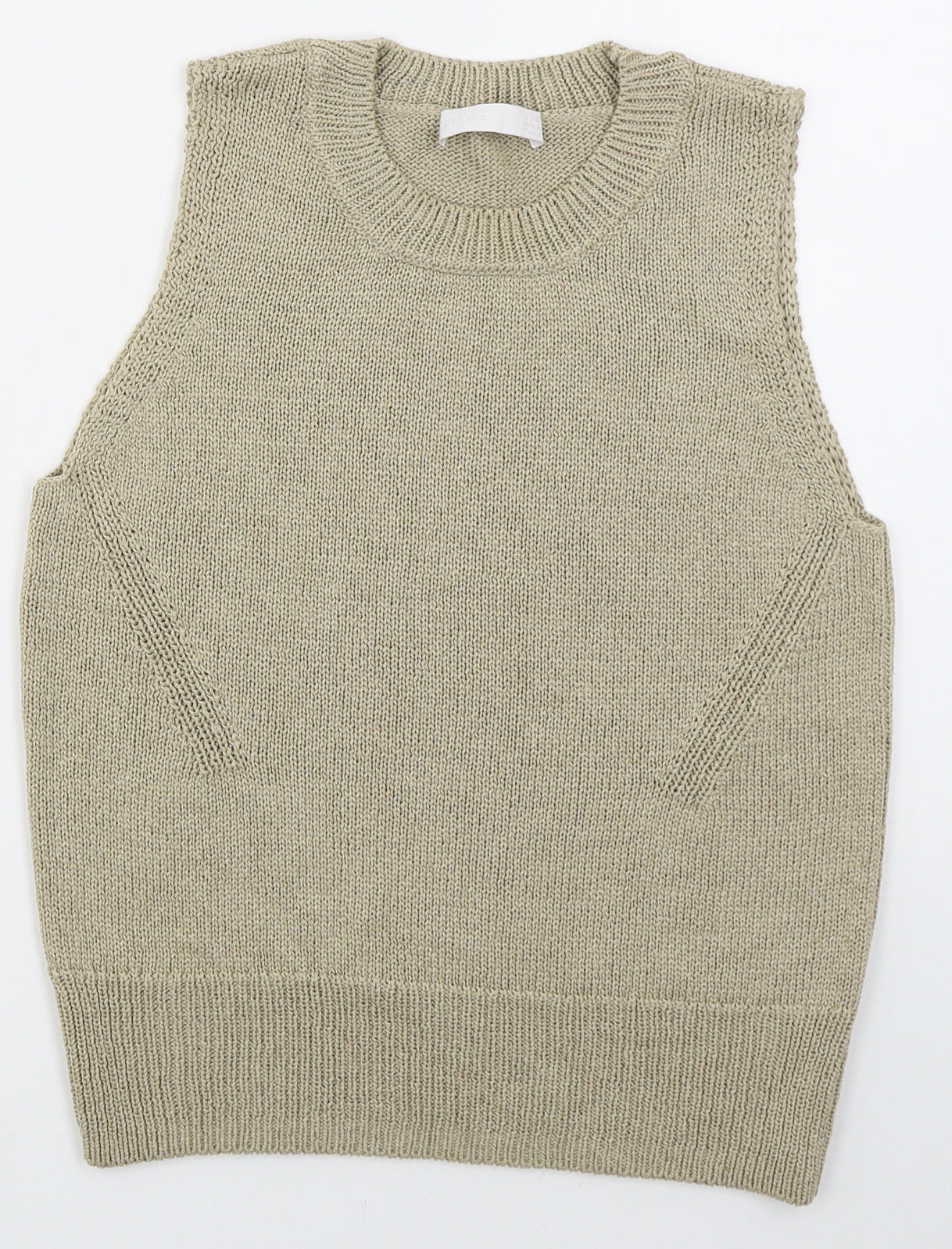Marks and Spencer Womens Beige Crew Neck  Acrylic Vest Jumper Size 12