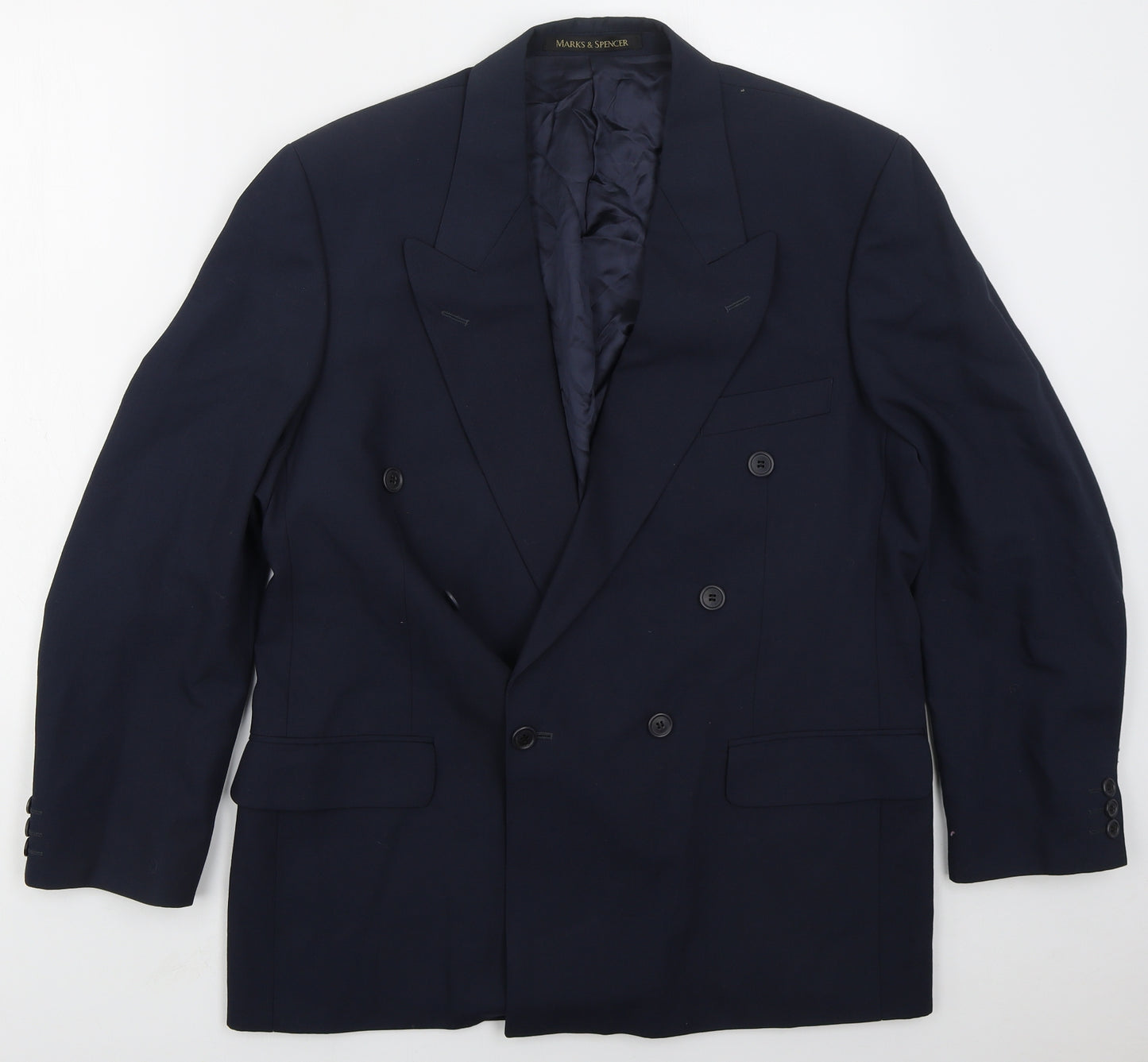 Marks and Spencer Mens Blue  Polyester Jacket Suit Jacket Size 40