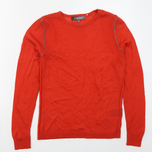 Marks and Spencer Womens Red Crew Neck  Acrylic Pullover Jumper Size 10