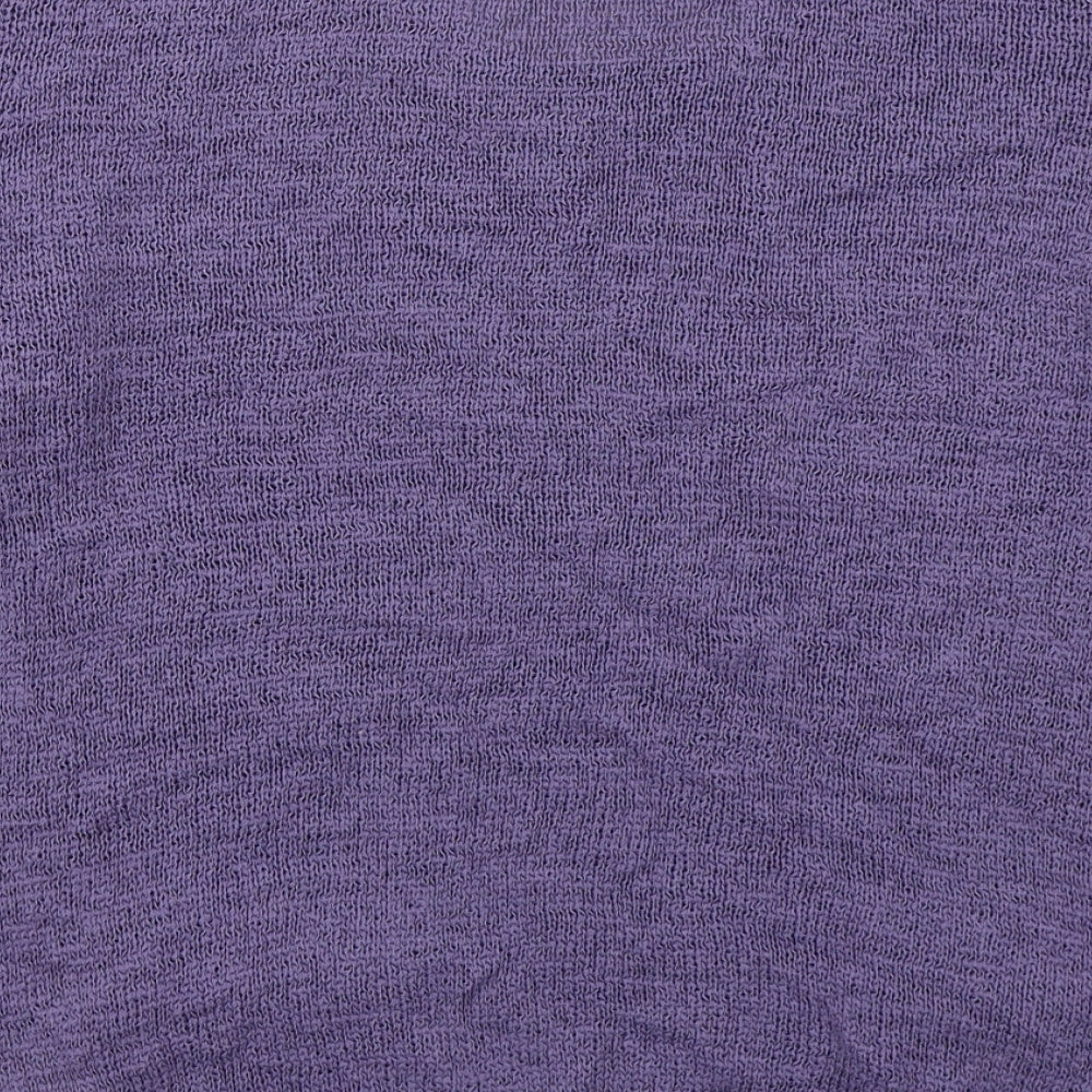 White Stuff Womens Purple Crew Neck  Linen Pullover Jumper Size 16