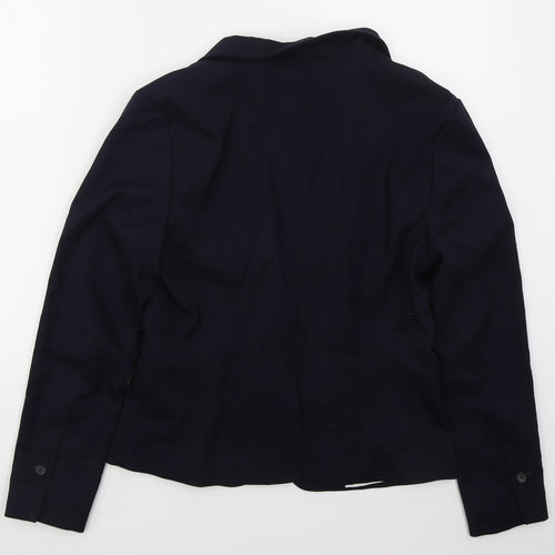 H&M Womens Blue  Polyester Jacket Suit Jacket Size 12
