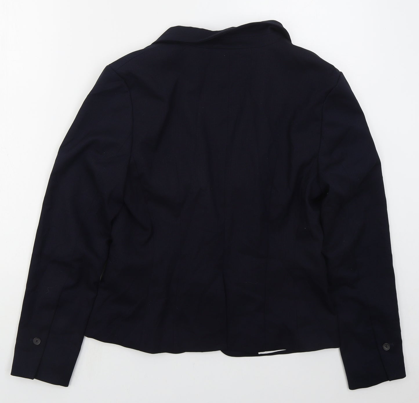 H&M Womens Blue  Polyester Jacket Suit Jacket Size 12