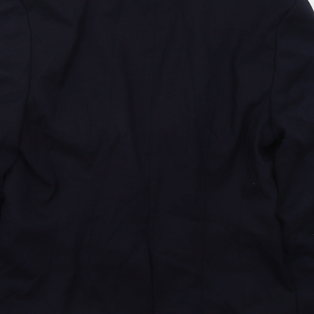 H&M Womens Blue  Polyester Jacket Suit Jacket Size 12