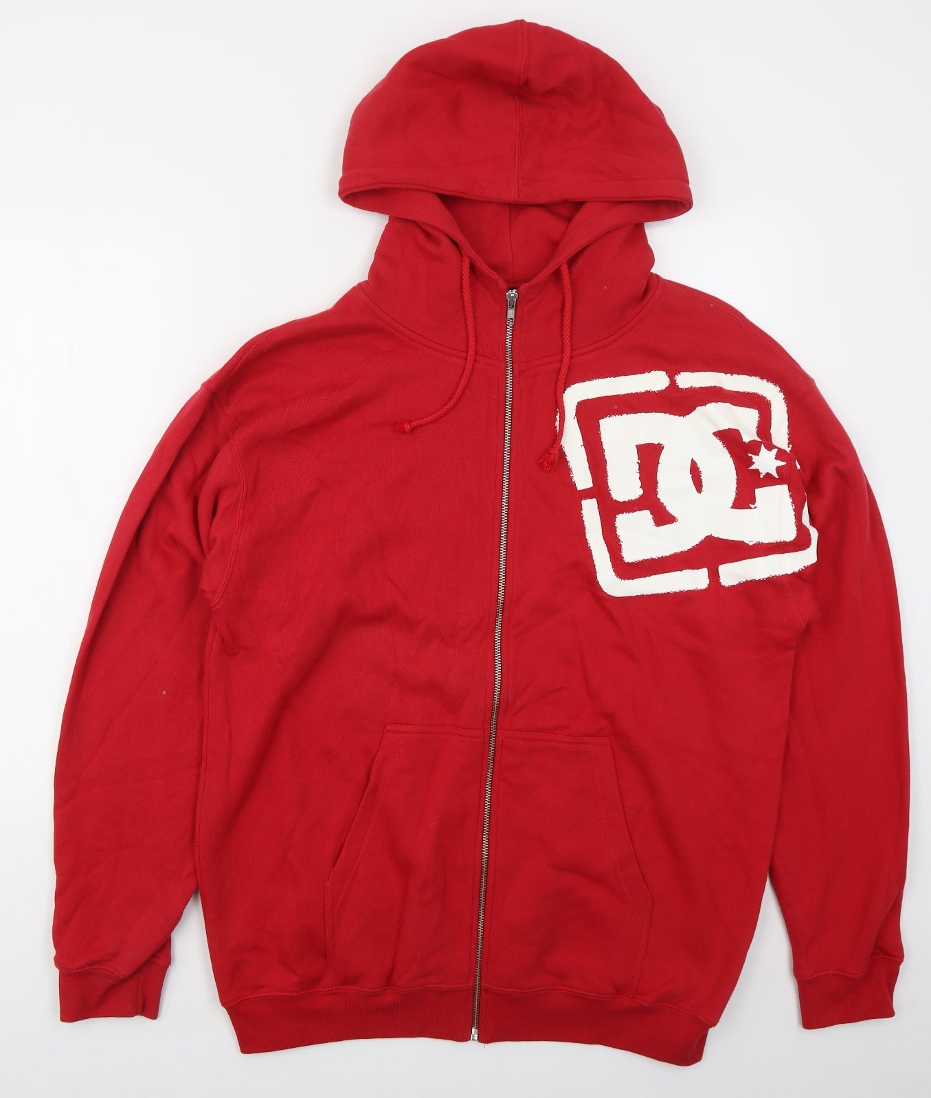 DC Shoes Mens Red  Cotton Full Zip Hoodie Size M