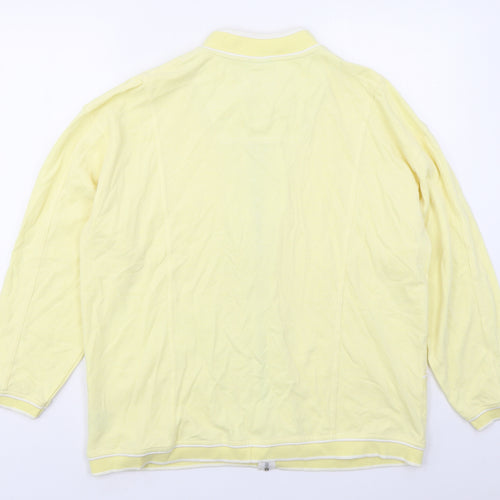DASH Womens Yellow  Cotton Full Zip Sweatshirt Size 16  Zip
