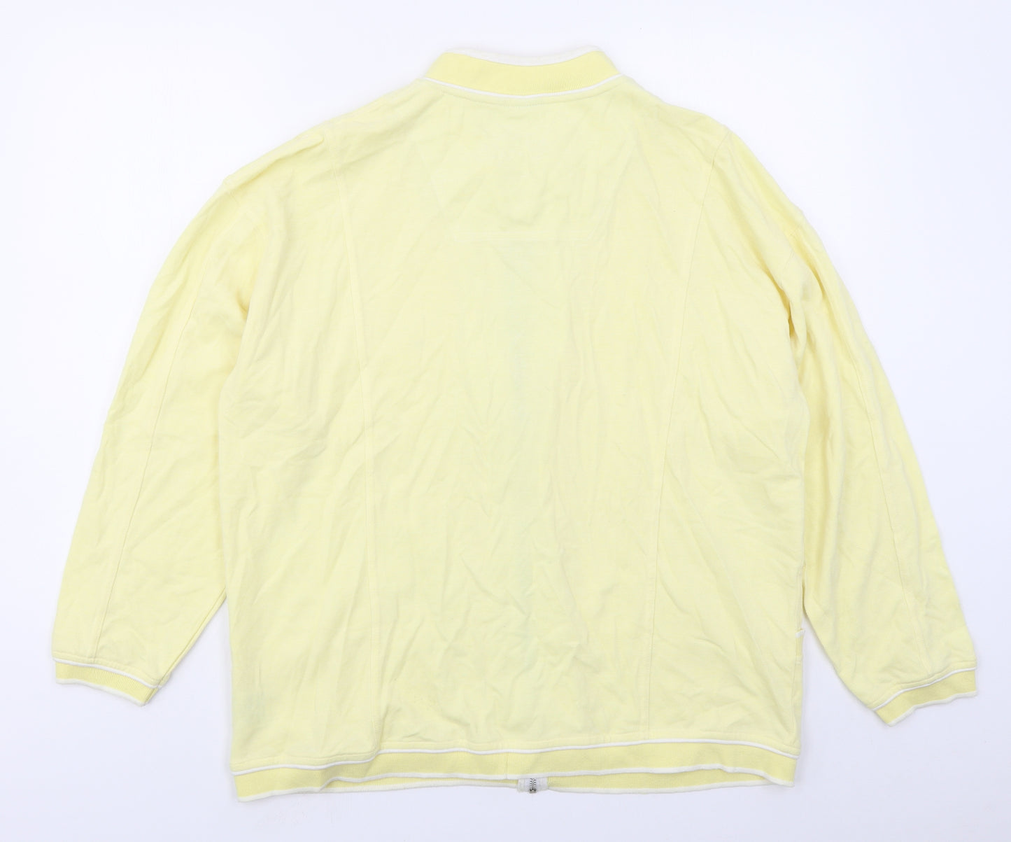DASH Womens Yellow  Cotton Full Zip Sweatshirt Size 16  Zip