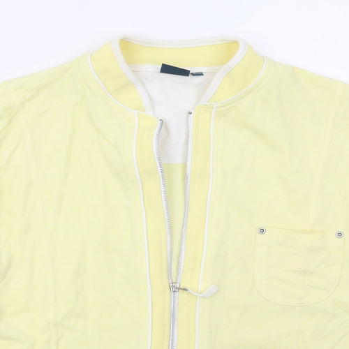 DASH Womens Yellow  Cotton Full Zip Sweatshirt Size 16  Zip