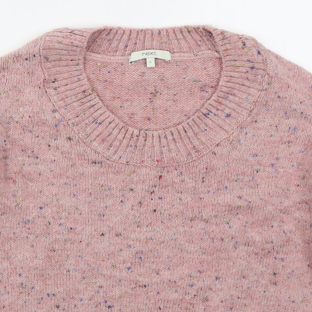 NEXT Womens Pink Round Neck  Acrylic Pullover Jumper Size 6