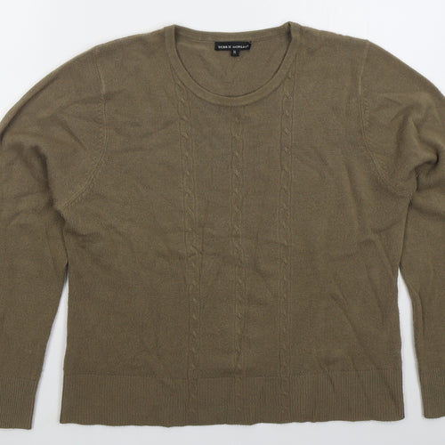Debbie Morgan Womens Brown Crew Neck  Acrylic Pullover Jumper Size XL