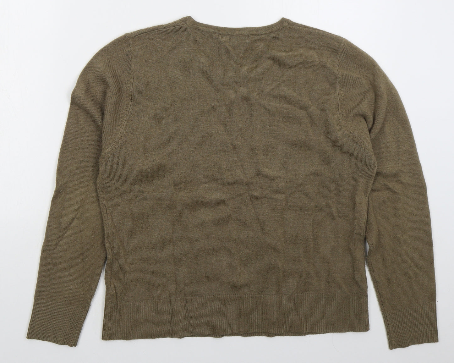 Debbie Morgan Womens Brown Crew Neck  Acrylic Pullover Jumper Size XL