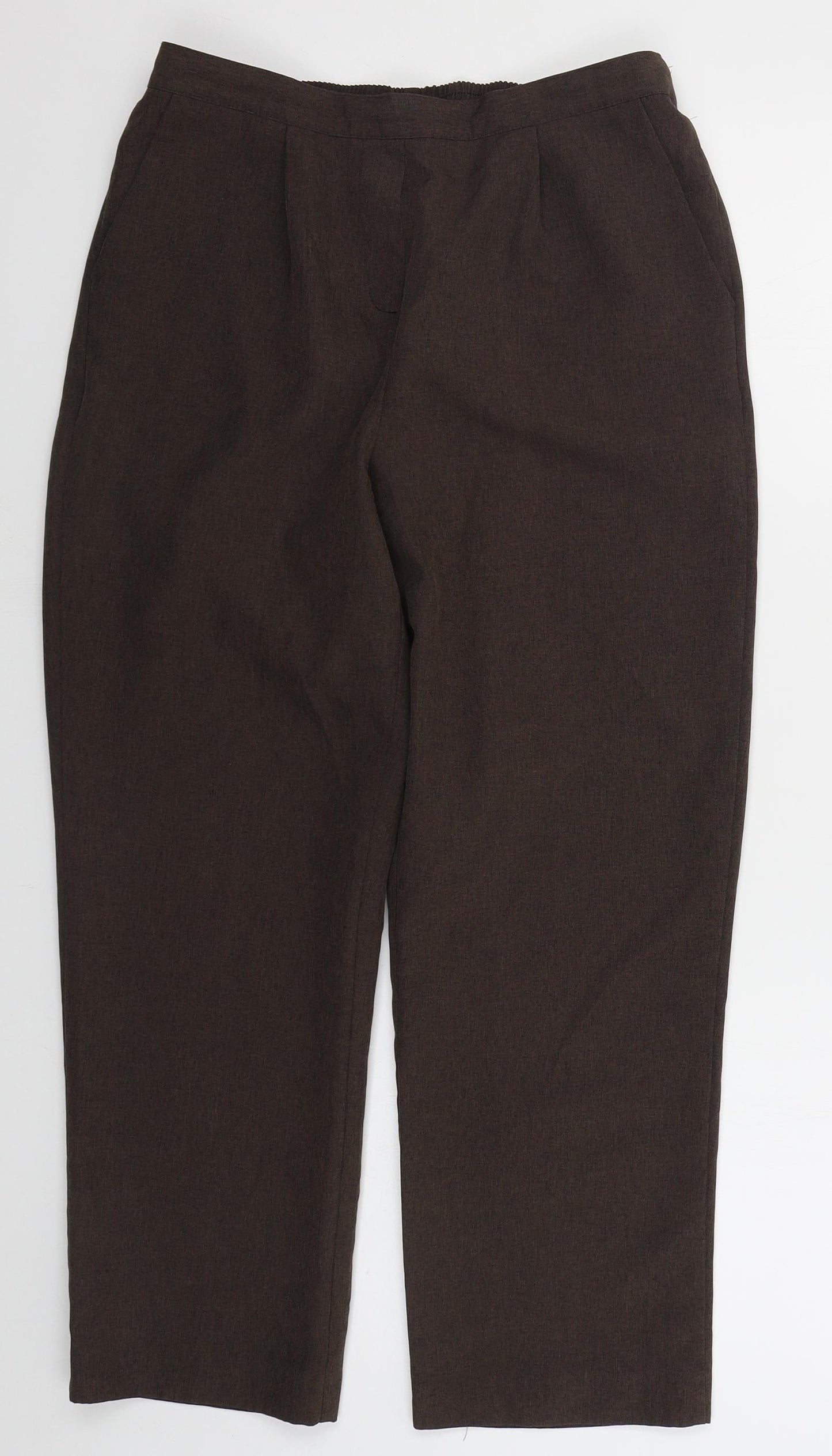 Bonmarché Womens Brown  Polyester Trousers  Size 10 L24 in Regular