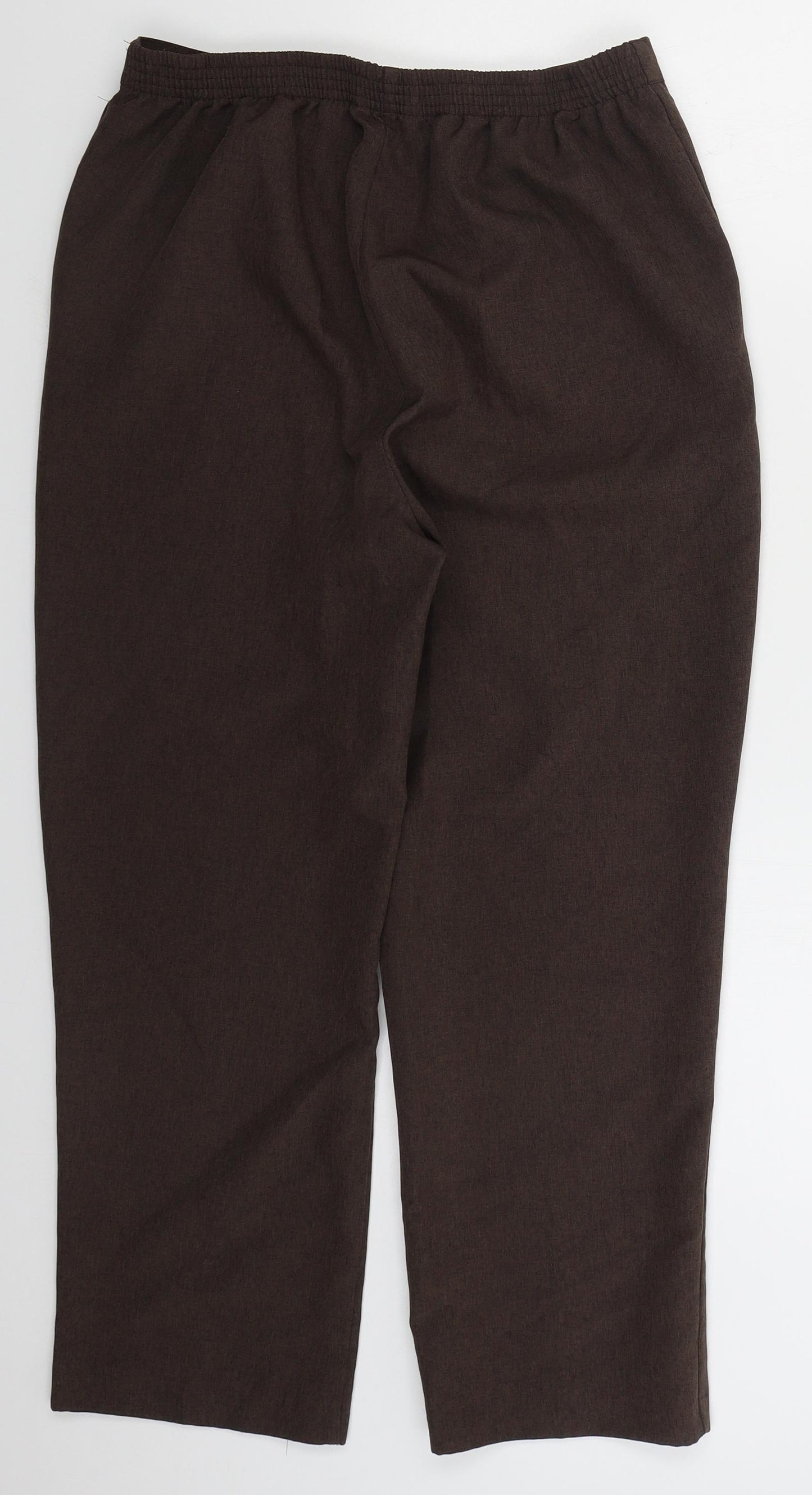 Bonmarché Womens Brown  Polyester Trousers  Size 10 L24 in Regular