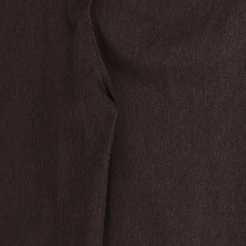 Bonmarché Womens Brown  Polyester Trousers  Size 10 L24 in Regular