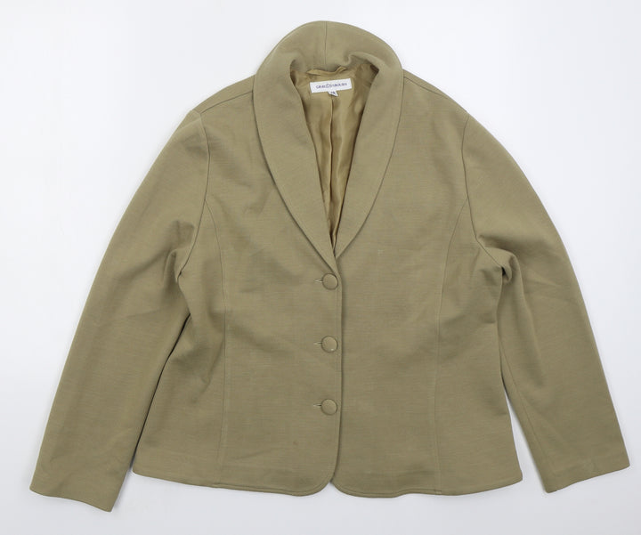 Gray & Osbourn Womens Beige Jacket Size 18 Button