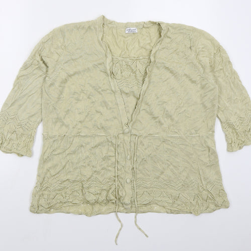 Special Collection Womens Beige Round Neck  Acrylic Pullover Jumper Size 24